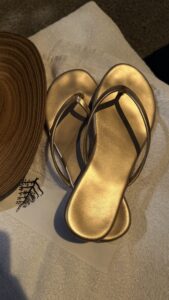Memory Foam Gold Flip Flops